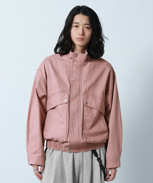 セール】Stand Neck Denim Bomber Jacket/スタンドネックデニム セール】Stand Neck Denim Bomber Jacket/スタンドネックデニム