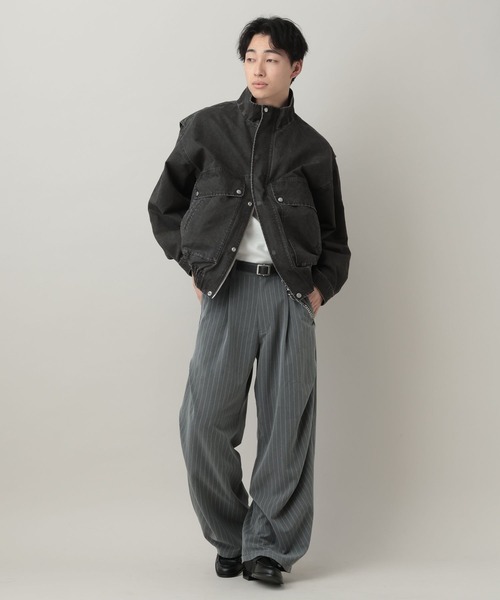 RAGEBLUE(レイジブルー)の「Stand Neck Denim Bomber Jacket/スタンドネックデニムボンバージャケット(ブルゾン・メンズ・ピンク/グレー・MEDIUM/LARGE)」の21枚目の写真