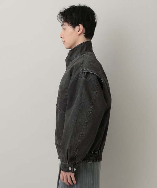RAGEBLUE(レイジブルー)の「Stand Neck Denim Bomber Jacket/スタンドネックデニムボンバージャケット(ブルゾン・メンズ・ピンク/グレー・MEDIUM/LARGE)」の4枚目の写真