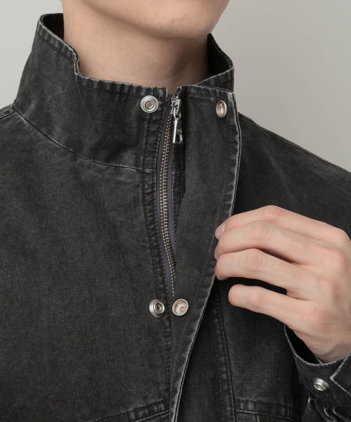 RAGEBLUE(レイジブルー)の「Stand Neck Denim Bomber Jacket/スタンドネックデニムボンバージャケット(ブルゾン・メンズ・ピンク/グレー・MEDIUM/LARGE)」の9枚目の写真