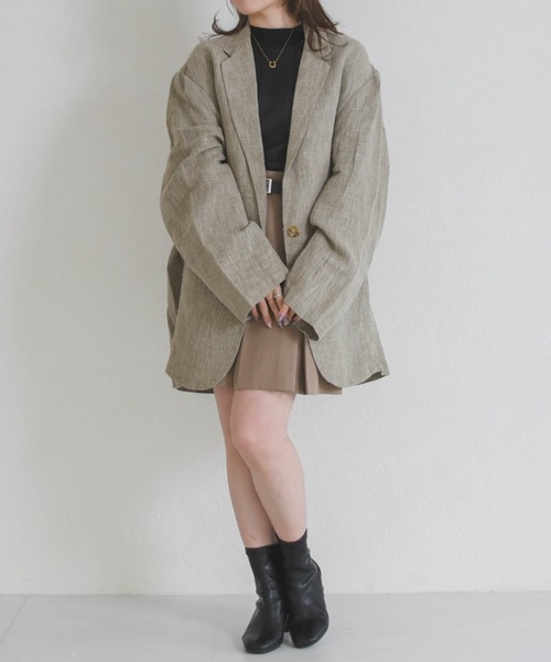 31 Sons de mode（トランテアン　ソン　ドゥ　モード）の「ナチュラルルーズテーラードジャケット（テーラードジャケット・レディース・ベージュ・ﾌﾘ-）」の4枚目の写真