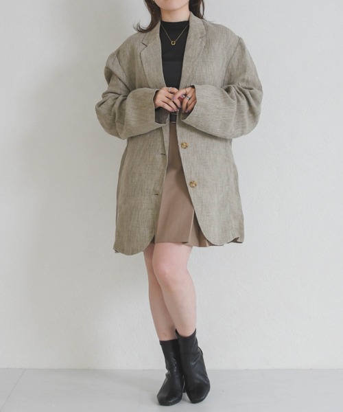31 Sons de mode（トランテアン　ソン　ドゥ　モード）の「ナチュラルルーズテーラードジャケット（テーラードジャケット・レディース・ベージュ・ﾌﾘ-）」の6枚目の写真