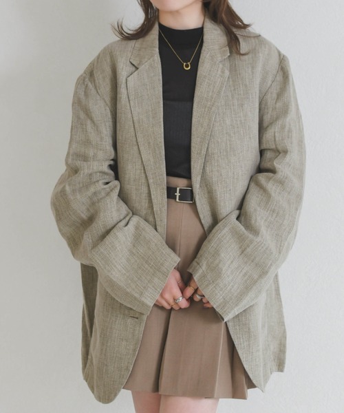 31 Sons de mode（トランテアン　ソン　ドゥ　モード）の「ナチュラルルーズテーラードジャケット（テーラードジャケット・レディース・ベージュ・ﾌﾘ-）」の10枚目の写真