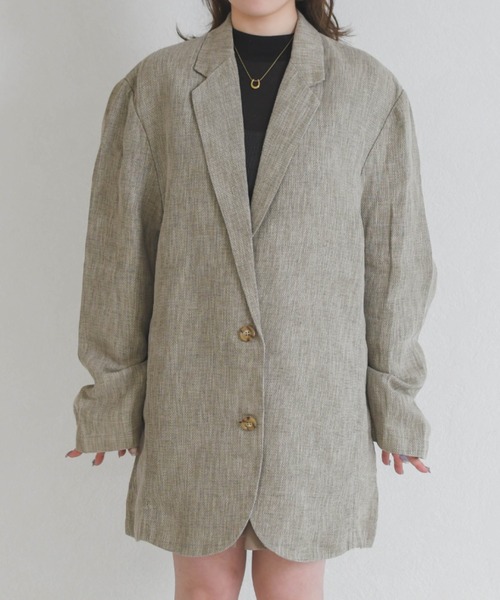 31 Sons de mode（トランテアン　ソン　ドゥ　モード）の「ナチュラルルーズテーラードジャケット（テーラードジャケット・レディース・ベージュ・ﾌﾘ-）」の18枚目の写真