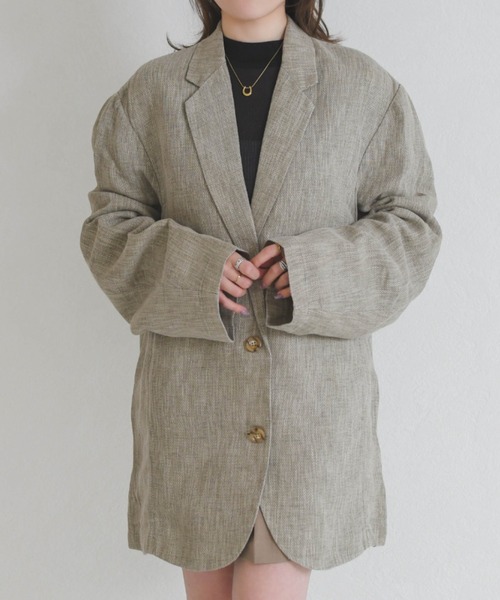 31 Sons de mode（トランテアン　ソン　ドゥ　モード）の「ナチュラルルーズテーラードジャケット（テーラードジャケット・レディース・ベージュ・ﾌﾘ-）」の19枚目の写真