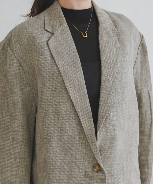 31 Sons de mode（トランテアン　ソン　ドゥ　モード）の「ナチュラルルーズテーラードジャケット（テーラードジャケット・レディース・ベージュ・ﾌﾘ-）」の13枚目の写真