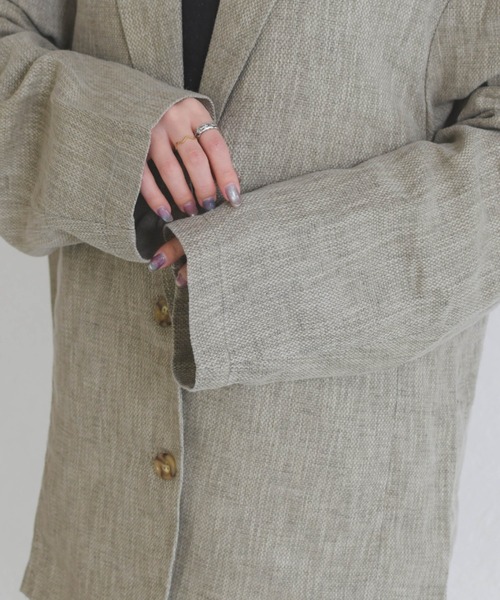 31 Sons de mode（トランテアン　ソン　ドゥ　モード）の「ナチュラルルーズテーラードジャケット（テーラードジャケット・レディース・ベージュ・ﾌﾘ-）」の14枚目の写真