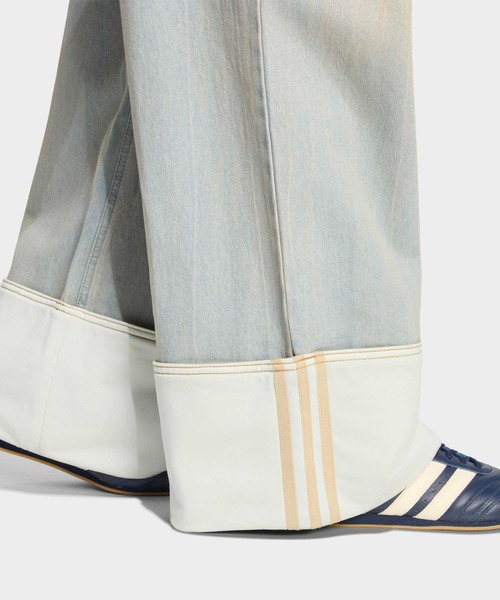 adidas（アディダス）の「adidas/アディダス ビンテージ ワイドレッグ ジーンズ ロールアップデザイン ワイド デニムパンツ 秋 秋服 2026年秋冬（デニムパンツ・レディース・ライトブルー・24inch/25inch/26inch/27inch/28inch/29inch/30inch）」の6枚目の写真