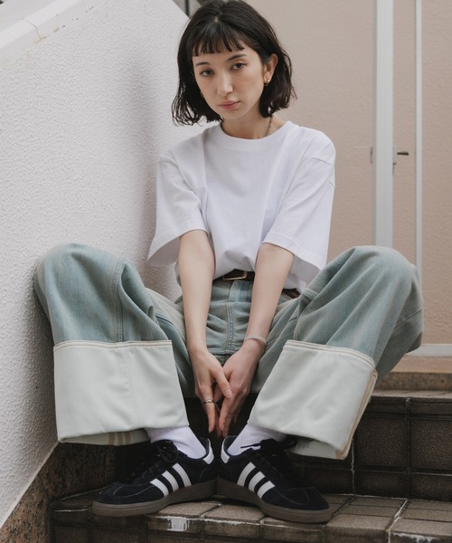 adidas（アディダス）の「adidas/アディダス ビンテージ ワイドレッグ ジーンズ ロールアップデザイン ワイド デニムパンツ 秋 秋服 2026年秋冬（デニムパンツ・レディース・ライトブルー・24inch/25inch/26inch/27inch/28inch/29inch/30inch）」の19枚目の写真