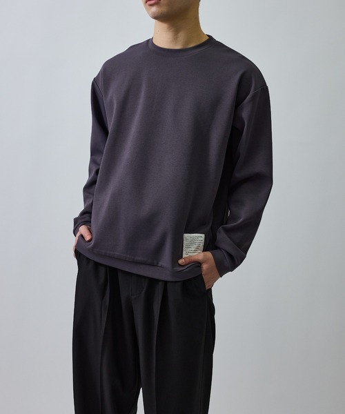 JUNRED（ジュンレッド）の「杢ストレッチダンボールプルオーバー（Tシャツ/カットソー・メンズ・オフホワイト/パープル/チャコールグレー・M/S/LL/L）」の3枚目の写真