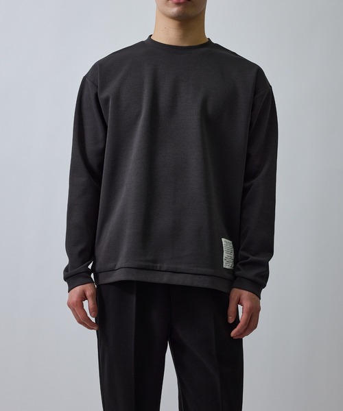 JUNRED（ジュンレッド）の「杢ストレッチダンボールプルオーバー（Tシャツ/カットソー・メンズ・オフホワイト/パープル/チャコールグレー・M/S/LL/L）」の6枚目の写真