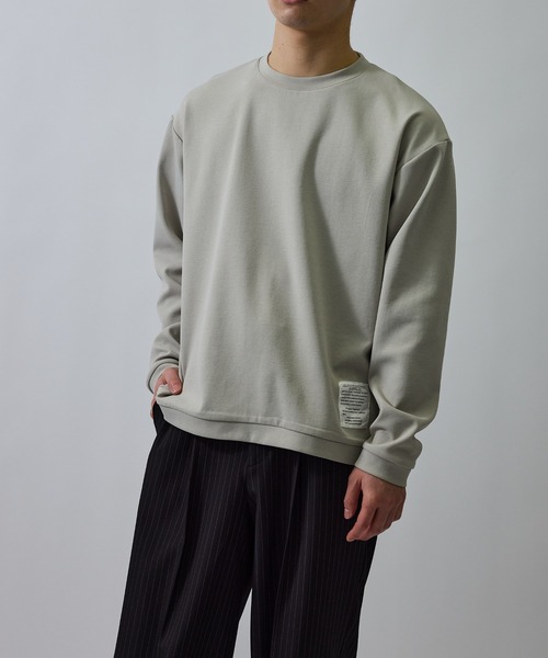 JUNRED（ジュンレッド）の「杢ストレッチダンボールプルオーバー（Tシャツ/カットソー・メンズ・オフホワイト/パープル/チャコールグレー・M/S/LL/L）」の7枚目の写真