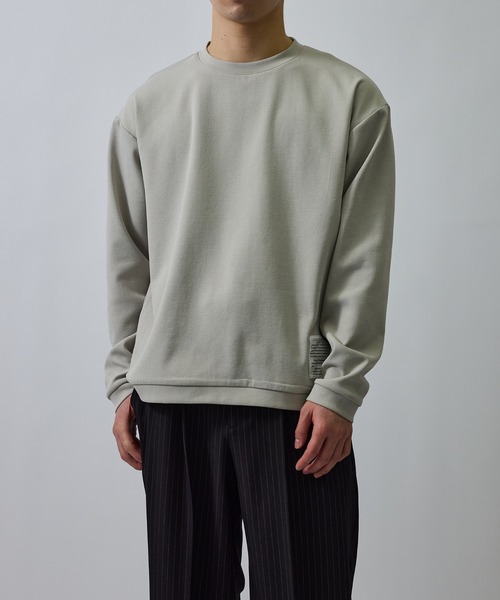 JUNRED（ジュンレッド）の「杢ストレッチダンボールプルオーバー（Tシャツ/カットソー・メンズ・オフホワイト/パープル/チャコールグレー・M/S/LL/L）」の8枚目の写真