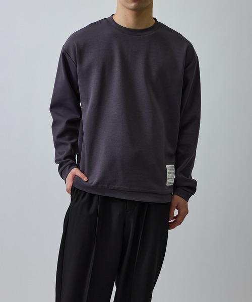 JUNRED（ジュンレッド）の「杢ストレッチダンボールプルオーバー（Tシャツ/カットソー・メンズ・オフホワイト/パープル/チャコールグレー・M/S/LL/L）」の9枚目の写真