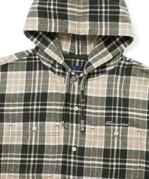 thisisneverthat(ディスイズネバーザット)の「Flannel Hooded Check Shirt(シャツ/ブラウス・メンズ・グリーン/パープル・L/M/S/XL)」の3枚目の写真