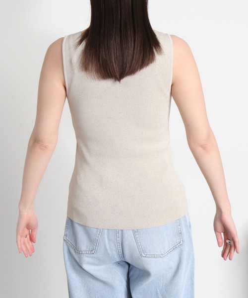 cepo（セポ）の「〈前後2way〉ラメソウバリニットタンクトップ（タンクトップ・レディース・ブラック/オフホワイト/ベージュ・M）」の18枚目の写真