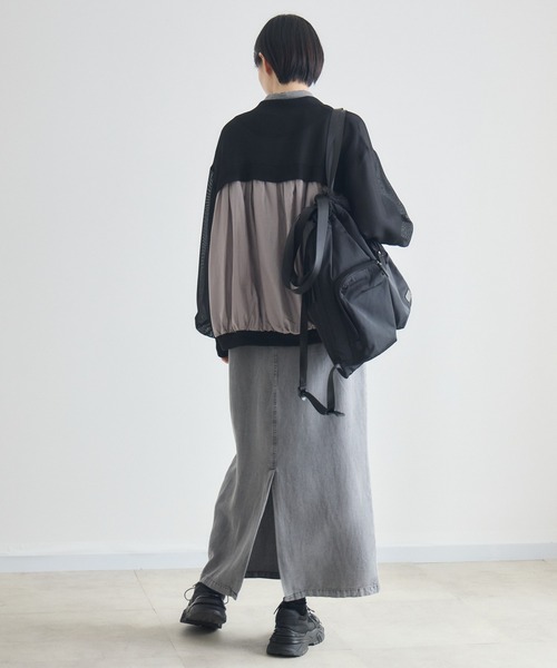 Paradise Picnic（パラダイスピクニック）の「配色メッシュブルゾン（ブルゾン・レディース・ベージュ/アイボリー/ブラック・FREE）」の13枚目の写真