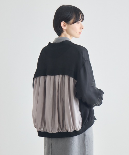 Paradise Picnic（パラダイスピクニック）の「配色メッシュブルゾン（ブルゾン・レディース・ベージュ/アイボリー/ブラック・FREE）」の8枚目の写真