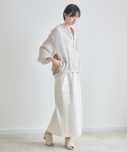 Paradise Picnic（パラダイスピクニック）の「配色メッシュブルゾン（ブルゾン・レディース・ベージュ/アイボリー/ブラック・FREE）」の20枚目の写真