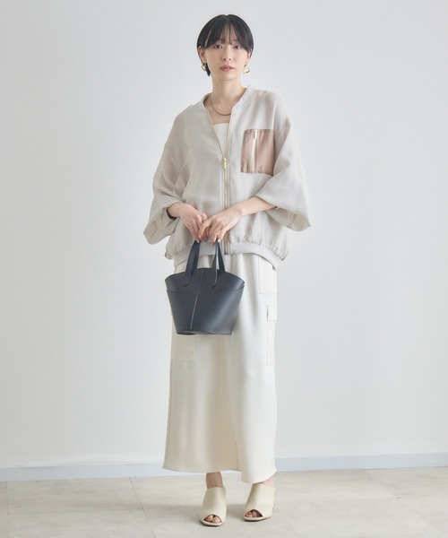 Paradise Picnic（パラダイスピクニック）の「配色メッシュブルゾン（ブルゾン・レディース・ベージュ/アイボリー/ブラック・FREE）」の22枚目の写真