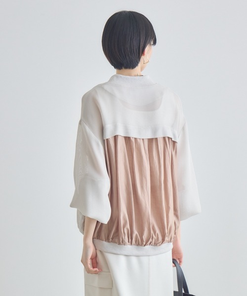 Paradise Picnic（パラダイスピクニック）の「配色メッシュブルゾン（ブルゾン・レディース・ベージュ/アイボリー/ブラック・FREE）」の17枚目の写真