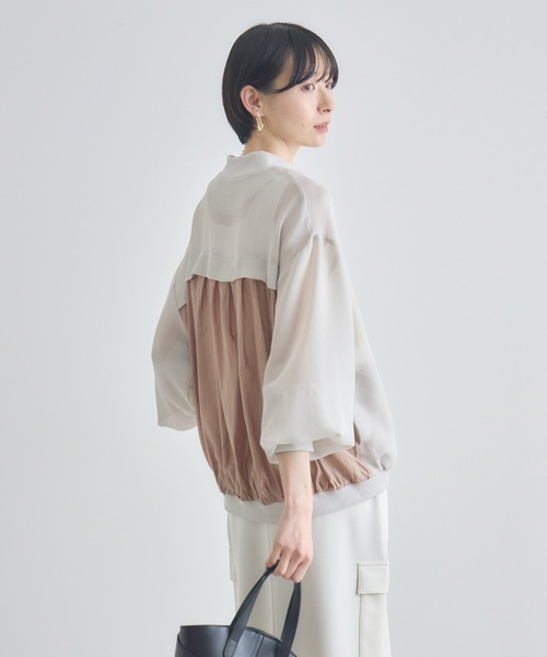 Paradise Picnic（パラダイスピクニック）の「配色メッシュブルゾン（ブルゾン・レディース・ベージュ/アイボリー/ブラック・FREE）」の18枚目の写真