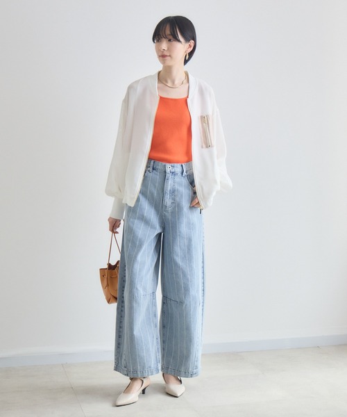 Paradise Picnic（パラダイスピクニック）の「配色メッシュブルゾン（ブルゾン・レディース・ベージュ/アイボリー/ブラック・FREE）」の5枚目の写真