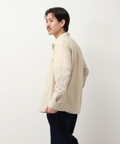 NOLLEY'S LIGHT（ノーリーズライト）の「ナイロンリップ レギュラーカラーシャツ（シャツ/ブラウス・メンズ・ブラック/キナリ/ネイビー・M/L）」の6枚目の写真