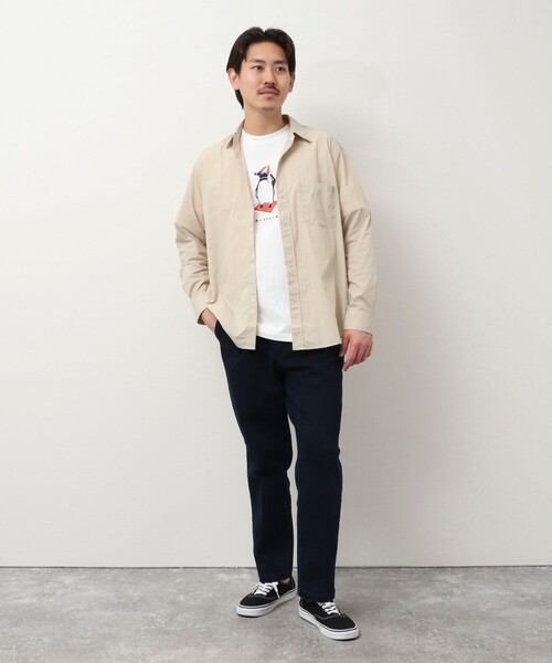 NOLLEY'S LIGHT（ノーリーズライト）の「ナイロンリップ レギュラーカラーシャツ（シャツ/ブラウス・メンズ・ブラック/キナリ/ネイビー・M/L）」の8枚目の写真