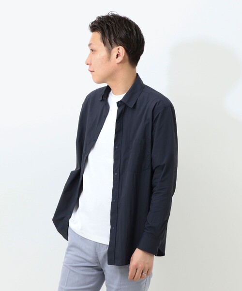 NOLLEY'S LIGHT（ノーリーズライト）の「ナイロンリップ レギュラーカラーシャツ（シャツ/ブラウス・メンズ・ブラック/キナリ/ネイビー・M/L）」の18枚目の写真