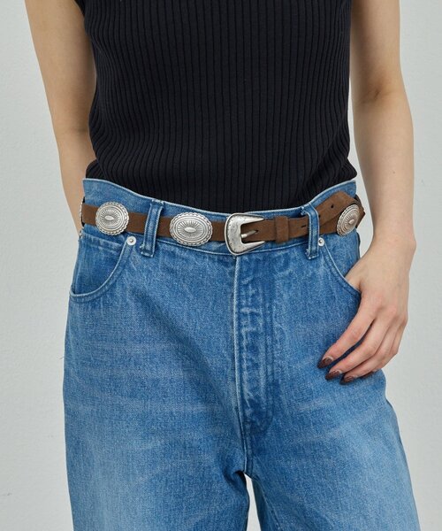 GALLARDAGALANTE(ガリャルダガランテ)の「【Puntovita】コンチョスウェードレザーベルト(その他小物・レディース・ブラウン・FREE)」の2枚目の写真