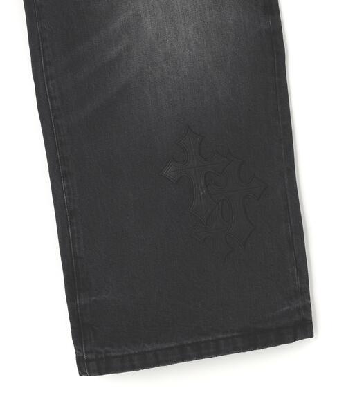SUPPLIER(サプライヤー)の「SUPPLIER/サプライヤー/Multiple Cross Leather Patch Baggy Denim(デニムパンツ・メンズ・ブラック/ブルー・S/M/L)」の7枚目の写真