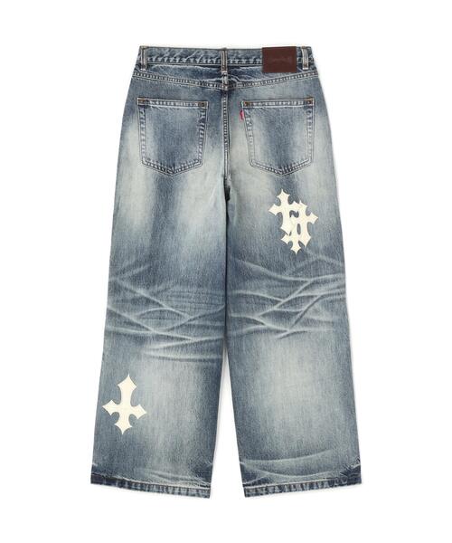 SUPPLIER(サプライヤー)の「SUPPLIER/サプライヤー/Multiple Cross Leather Patch Baggy Denim(デニムパンツ・メンズ・ブラック/ブルー・S/M/L)」の11枚目の写真
