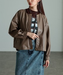 ノーカラージャケット（合成皮革/人工皮革）ファッション通販 - ZOZOTOWN