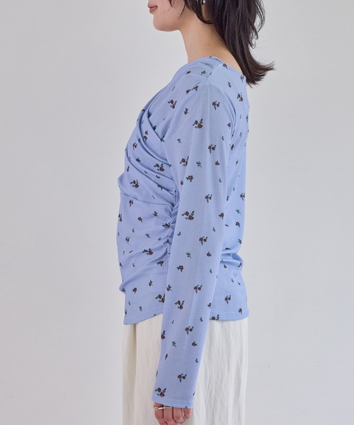 VIS(ビス)の「シアードレープトップス/イージーケア(Tシャツ/カットソー・レディース・サックスブルー/オフホワイト/ネイビー・FREE)」の19枚目の写真