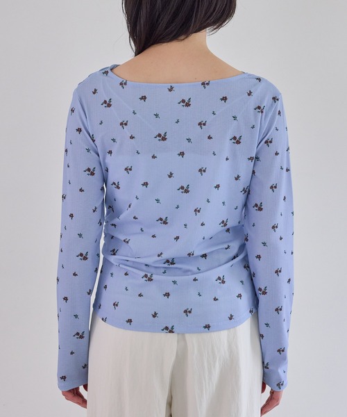 VIS(ビス)の「シアードレープトップス/イージーケア(Tシャツ/カットソー・レディース・サックスブルー/オフホワイト/ネイビー・FREE)」の20枚目の写真