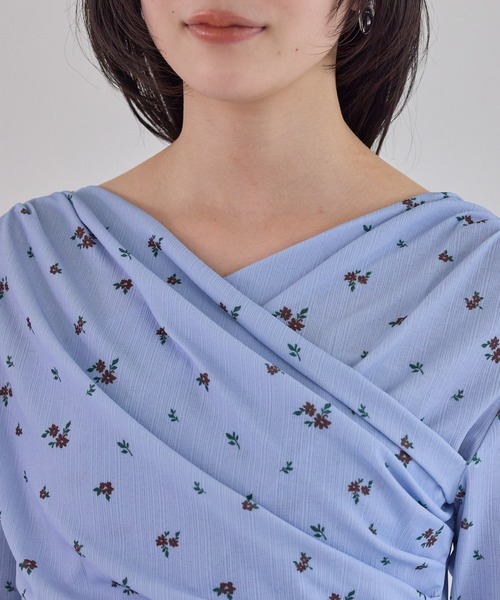 VIS(ビス)の「シアードレープトップス/イージーケア(Tシャツ/カットソー・レディース・サックスブルー/オフホワイト/ネイビー・FREE)」の21枚目の写真