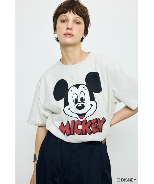 AZUL by moussy(アズールバイマウジー)の「ADルーズ半袖プリントT / MICKEY(Tシャツ/カットソー・レディース・オフホワイト/杢グレー/ブラック・SMALL/MEDIUM)」の21枚目の写真