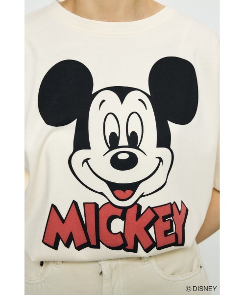 AZUL by moussy(アズールバイマウジー)の「ADルーズ半袖プリントT / MICKEY(Tシャツ/カットソー・レディース・オフホワイト/杢グレー/ブラック・SMALL/MEDIUM)」の9枚目の写真