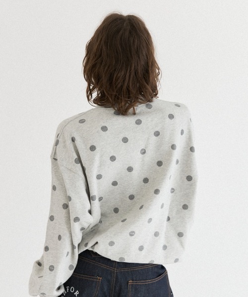 ONCILY(オンシェリー)の「DOT PATTERN HEART LOGO DRAW CODE SWEAT / ドットハートロゴドローコードスウェット(スウェット・メンズ・ブラック/杢グレー・LARGE/MEDIUM/SMALL)」の22枚目の写真