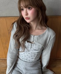 RAY CASSIN | 【花柄 / ボーダー】ボレロレイヤードキャミセット(Tシャツ/カットソー)