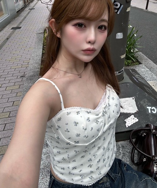 RAY CASSIN（レイカズン）の「【花柄 / ボーダー】ボレロレイヤードキャミセット（Tシャツ/カットソー・レディース・グレー系その他2/グレー系その他3/ホワイト系その他2/ブルー系その他3・FREE）」の12枚目の写真