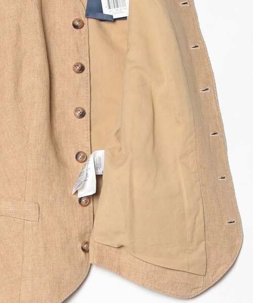 POLO RALPH LAUREN（ポロ ラルフ ローレン）の「ボタンド デラヴェ リネン ベスト（ベスト・レディース・ブラウン系5・00/8/6/4/0/2）」の3枚目の写真