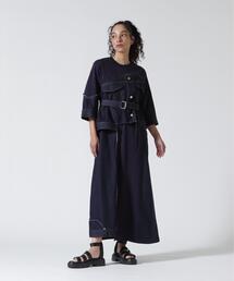 AULA AILA（アウラアイラ）の「AULA AILA/アウラアイラ/DENIM COMBINATION ONE PIECE/デニムコンビネーションワンピース（ワンピース）」