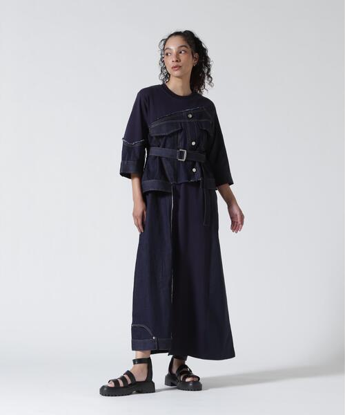 AULA AILA(アウラアイラ)の「AULA AILA/アウラアイラ/DENIM COMBINATION ONE PIECE/デニムコンビネーションワンピース(ワンピース・レディース・ホワイト/その他18・0)」の2枚目の写真