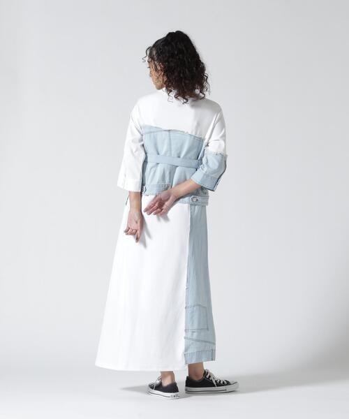 AULA AILA(アウラアイラ)の「AULA AILA/アウラアイラ/DENIM COMBINATION ONE PIECE/デニムコンビネーションワンピース(ワンピース・レディース・ホワイト/その他18・0)」の3枚目の写真