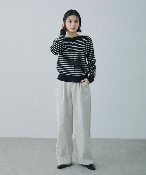 Mirette(ミレット)の「センターライン セミワイドストレートパンツ / Center Line Semi-Wide Straight Pants(スラックス・レディース・カーキ/ブラウン/オフホワイト・SMALL/MEDIUM/LARGE)」の12枚目の写真