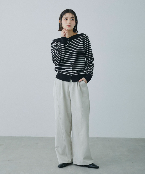 Mirette(ミレット)の「センターライン セミワイドストレートパンツ / Center Line Semi-Wide Straight Pants(スラックス・レディース・カーキ/ブラウン/オフホワイト・SMALL/MEDIUM/LARGE)」の13枚目の写真