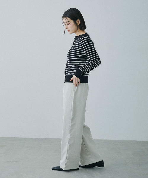 Mirette(ミレット)の「センターライン セミワイドストレートパンツ / Center Line Semi-Wide Straight Pants(スラックス・レディース・カーキ/ブラウン/オフホワイト・SMALL/MEDIUM/LARGE)」の15枚目の写真