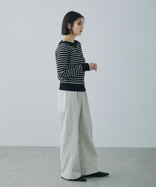 Mirette(ミレット)の「センターライン セミワイドストレートパンツ / Center Line Semi-Wide Straight Pants(スラックス・レディース・カーキ/ブラウン/オフホワイト・SMALL/MEDIUM/LARGE)」の16枚目の写真